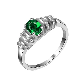 WYJZY Vykladané zeleného kameňa dámy krúžok mikro-nastavenie AAA zirkón jedinečný dizajn, nádherné šperky dámske nádherné zásnubný prsteň