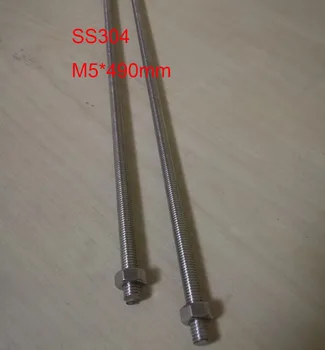 Metrické M5 Nehrdzavejúcej Ocele Závitové Tyče so Závitom Bar, O 490mm / ks, 5 ks/veľa