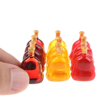 10Pcs domček pre bábiky Miniatúrne Fľaše Vína Predstierať, že Hrať Bábika Food Drink Príslušenstvo Nové