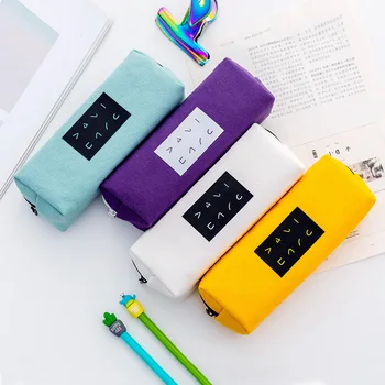 Jednoduché jednofarebné Plátno peračník roztomilý papiernictvo box pre študentov školy peračníky darčeky pre deti pero taška skladovanie taška