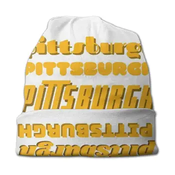 Pittsburgh Retro Vintage White Tričká Nálepky Pletené Čiapky Bežné Čiapky Hip-Hop Klobúk Pittsburgh Retro Vintage Oceľový Mesta