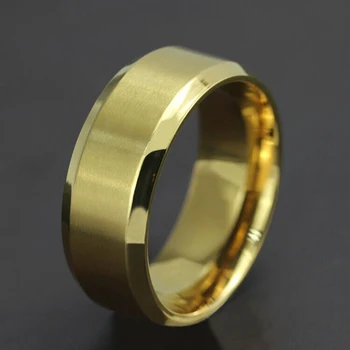 8 mm Classic Alah Prstene pre Ženy / Mužov Titánové Ocele Zlaté Alah Dizajn Unisex Krúžky Veľkosť 6~10