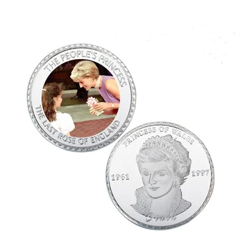 Posledná Ruža Anglicka Princezná Diana 20. Výročie 999.9 Striebornú Mincu Domova Royal Diana Výzvou Mince s Box