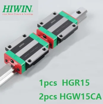 1pcs Originálne Nové Hiwin lineárne železničnej sprievodca HGR15 1000mm/1100 mm/1200mm/1300mm/1400mm/1500mm + 2ks HGW15CA Príruby bloky pre cnc