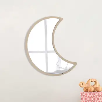 Akrylátové Nástenné Zrkadlo Ornament Mesiac Motýľ Koruny Tvar Samolepiace Izba Dekor