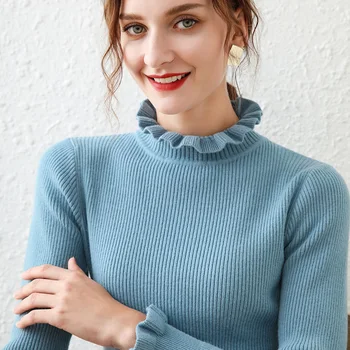 Turtleneck svetre pre ženy zimné oblečenie teplé pletené pulóvre elastické štíhle sexy basicshirt klasické zhora hotsale žena svetre