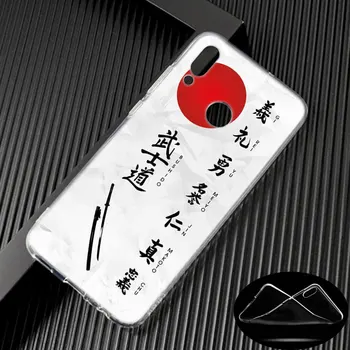 Luxusné Mäkké Silikónové puzdro Japonský Bushido Samuraj pre Huawei NOVA 3 3i 5i 5 P20 P30 Pro P9 P10 P8 Lite 2017 P Smart Z Plus 2019