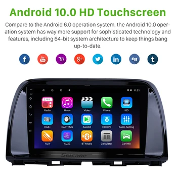 Seicane 9 Palcový 2din Android 9.0 Auto Rádio Stereo GPS Hlavy Jednotky Na rok 2012 2013 Mazda CX-5