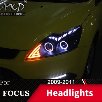 Čelová Lampa Pre Auta Ford Focus Roky 2009-2011 Zamerať 2 Svetlomety, Hmlové Svetlá Deň Beží Svetla DRL H7 LED Bi Xenónové Žiarovky Auto Príslušenstvo