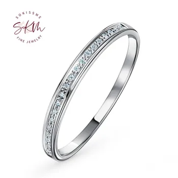 SKM 14K 18k biele zlato Vintage moissanite prstene pre ženy Zásnubné prstene dizajnér Výročie Luxusne Jemné Šperky