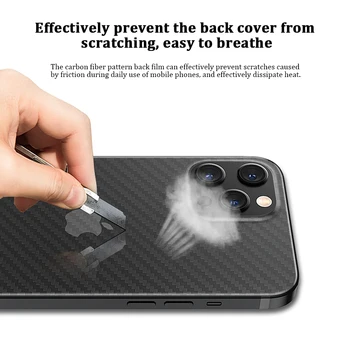 Carbon Fiber Späť na Obrazovku Film Pre iphone, 11pro, 12pro 12mini Nálepky Film Pre iphone 11 Pro Max 12 Pro Max 12 Mini prípade