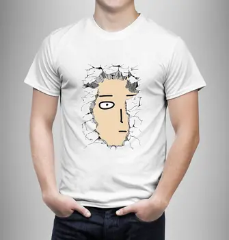 Saitama Jeden Úder Muž, Anime, Manga T-Shirt Biela Pravidelné Bavlna, Krátky Rukáv, Bavlna Muž Tee Topy Tričko Plus Veľkosť