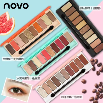 Novo make-up matný eyeshadow palety 10 farieb kávu zmrzlina paletu nepremokavé dlhotrvajúci leskom leskom eyeshadow BN057
