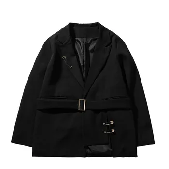 2020 Čierne sako mužov 2020 jarné módne nový francúzsky dizajn zmysel tenký pás temperament malé vyhovovali mužov