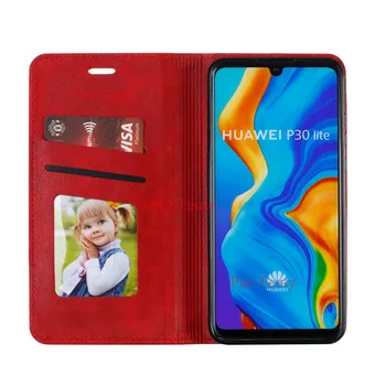 Kože Flip puzdro Pre Huawei P20 Lite 2019 Peňaženky Mäkké Silikónové Stojan, Kryt Na Huawei P20 P30 lite P20 P30 Pro VOG-L04 prípade