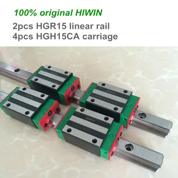 2ks HIWIN lineárne vodiacej koľajnice HGR15 200 250 300 mm s 4pcs lineárnych blok prepravu HGH15CA / HGW15CA CNC časti