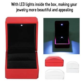 Nový Klenot Displej Prípade Šperky Box S LED Svetlom pre Návrh / Účasti / Svadba