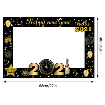 2021 Šťastný Nový Rok Papier Photo Booth Rám Vtipné Fotografie Rekvizity Vianoce Photobooth Nový Rok 2021 Pozadí Dekor Rekvizity