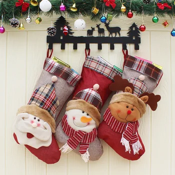 Vianočné Party Dekorácie Pančuchy Ponožky Deti Vianočný Darček Držiteľ Puzdro Vianočný Stromček Visí Ozdoby Darček Cukríky Tašky