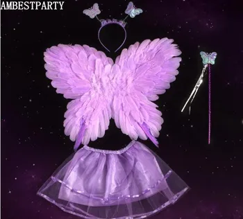 2018 Dospelých detí strany Princezná víla, motýľ krídla čarovná palička hračka nastaviť výkon kostým detský hlavu hoop AMPARTY