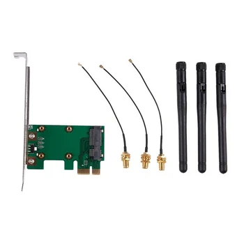 Predaj Mini PCI-E PCI-E Bezdrôtový Adaptér W/ 3 Anténa