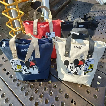 Karikatúra Disney Mickey Mouse Žien Plátno Taška na Rameno s Vysokou Kapacitou Prenosné Cartoon Taška na Nákupy Kabelky