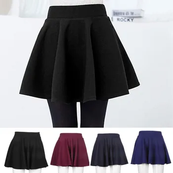 Vysoký pás skladaná sukňa čierna mini Sukňa sexy Sukne pre fenku kórejský Krátke Korčuliarov Ženy Oblečenie Dna Čierne Zimné 2019