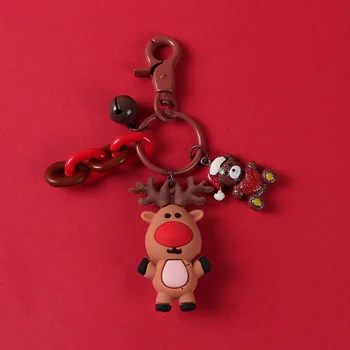Tvorivé Vianočné Keychain Roztomilý Krásny Snehuliak Santa Claus Auto Prívesok Na Ženy Dámy Taška Prívesok Príslušenstvo Keyring Deti Darček