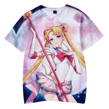 Sailor Moon Cospaly T Shirt Ženy 3d Tlač Tričko Kvalitné Harajuku Oblečenie Xxs Gotický Femme Streetwear kórejský Štýl Topy