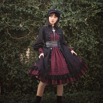 Palác princezná sladké lolita šaty retro nit elegantné vysoký pás viktoriánskej šaty kawaii dievča gothic lolita op loli cosplay