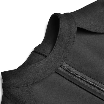 Stojaci golier svietidla dlhý rukáv spojov pás pack hip split šaty temperament šaty 2021 žien skoro na jar nové