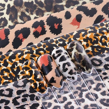 1Box Leopard Tlač Nálepiek na Nechty Fólie Hviezdne Nebo Zábaly Prenos Nálepky, Nálepky, Leštenie Jazdcov Nail Art Tipy T0800