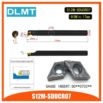 S12M-SDUCR07 95 Stupňov Vnútornej Otočením Držiaka Nástroja Pre DCMT070204 DCMT070208 Vložiť Vnútorný Nudné Bar Sústruh Stroj