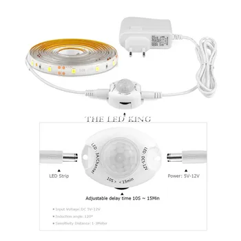 Bezdrôtový Snímač Pohybu LED Pásy lampa 1M 2M 3M LED Pás Používať V TV Pod Posteľ, Skriňa Skriňa Skriňa, Nočné svetlo+zdroj Napájania