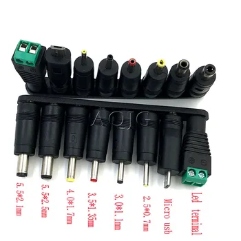 1 lot 8pcs DC Napájací Konektor 5.5 x 2.1 mm Žena Na 5.5*1.7 mm 4.8 2.5 2.1 0.7 3.5 4.0*1.35 mm micro usb termimal Muž Plug AQJG