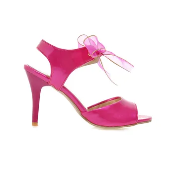 PQECFS Veľká veľkosť 31-43 vysoká kvalita teplej predaj letné módy ženy sladké pevné vysoké podpätky sandále 4 farby