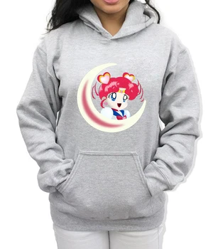 2018 Jar Zimná Fleece Kvalitné Mikiny Pre Ženy Sailor Moon Tlač Streetwear Lumbálna Žien Mikina Kawaii Anime