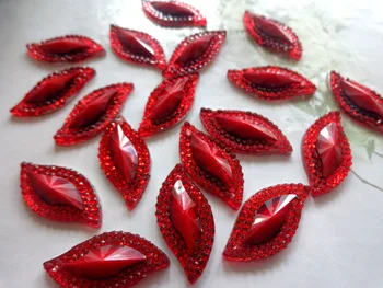 Červená Šiť na kamienkami Navette tvar 9*18 mm flatback drahokamy kamienkami ručné šitie voľné beadsfor šaty 100ks/veľa