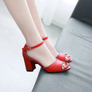 Veľká Veľkosť 11-15 vysoké podpätky sandále dámske topánky žena letné dámske jednofarebné slovo s vaku a otvorené prst