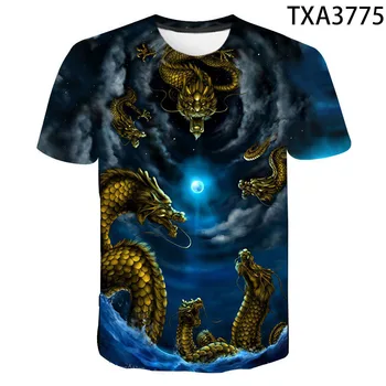 Hot Predaj Dragon Digitálna Tlač 3D Posádky Krku, Krátke Sleeve T-shirt pre Mužov a Ženy