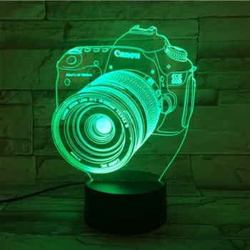Fotoaparát 3D Ilúziu Led Nočné Svetlo Dotykový Snímač Dropshipping 2019 Batérie Nočné Svetlo Dieťa Dieťa Narodeninám Usb Led Lampa 3d