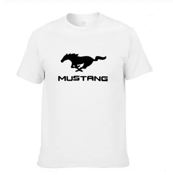 2020NEW pánske Tričko Mustang Auto Logo Vytlačené vysoko kvalitnej Bavlny Módne Bežné farbou Krátky rukáv, golier Posádky krku T-Shirt