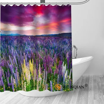 Levanduľový Kúpeľ Záves polyester Textílie Sprchový Záves kúpeľňa krásne Vaňa dekor Print váš obrázok