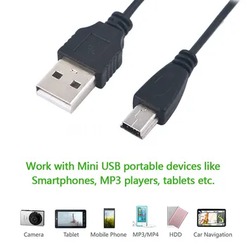 Kebidu vysokorýchlostné Mini USB 2.0 Muž na Mini 5 Pin B Poplatok Dátový Kábel, Adaptér Pre MP3, Mp4 Prehrávač, Digitálny Fotoaparát, telefón