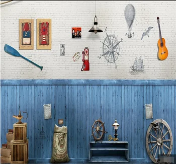 Milofi Modrá dreva Stredomoria pozadí nástenné maľby vlastnú tapetu 8D nepremokavé stenu handričkou