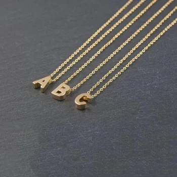 Nový Jednoduchý Zlata, Striebra, Farba A-Z 26 Písmen Prívesok Náhrdelníky Pre Ženy DIY Názov Choker Náhrdelník Šperky Strany Dary
