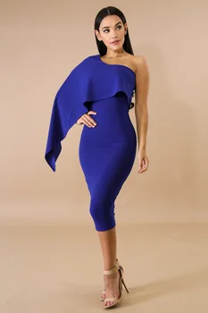 Ženské off-the-ramenný farbou rozstrapatené šaty letné asymetrické krku ceruzka šaty