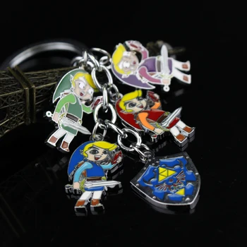 Anime, Komiksu The Legend of Zelda Keychain Kovové Obrázok Hračky Keychains Prívesky Kawaii Roztomilý Meč Tlačidlo Prevodníky Deti Hračky Darček