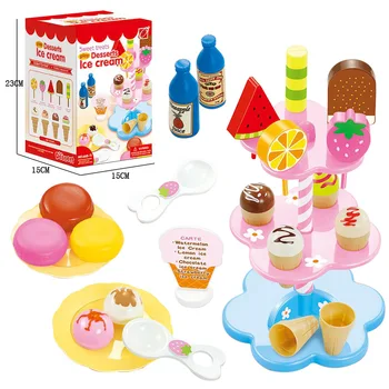 Hračky pre deti Simulácia potravín Ice Cream plastové Hračky Predstierať, že Hrať Kuchyne Potravín Dieťa Dieťa Hračky Narodeniny Vianočný Darček