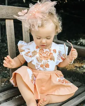 Roztomilý Novorodenca Dievča Oblečenie Kvet Prehrabať Princezná Šaty Sundress Deti Letné Módne Oblečenie, Kostýmy